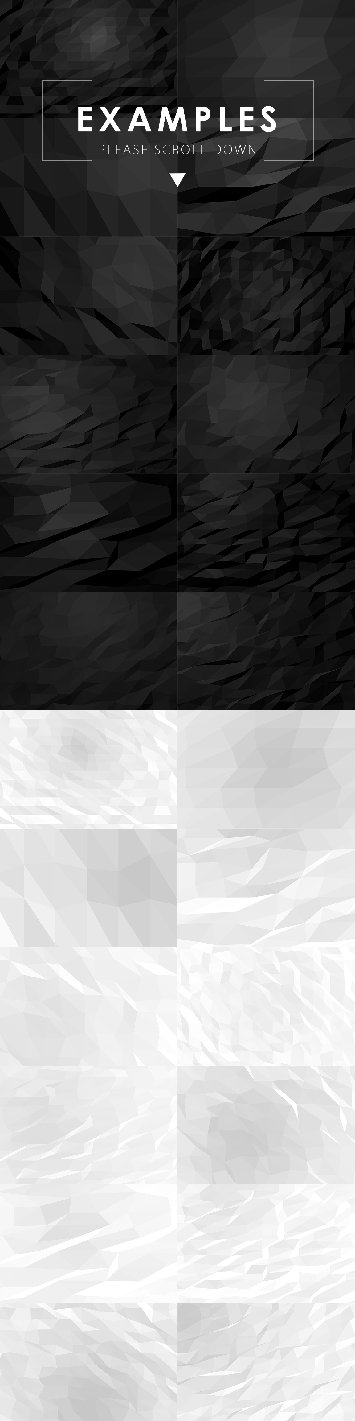 Black &amp; White Polygon Backgrounds