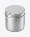 50ml Matte Metal Round Tin Box Mockup (High-Angle Shot)