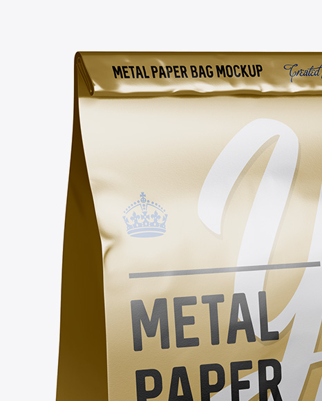 Metallic Paper Food/Snack Bag Mockup - Halfside View