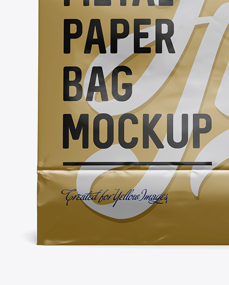 Metallic Paper Food/Snack Bag Mockup - Front View