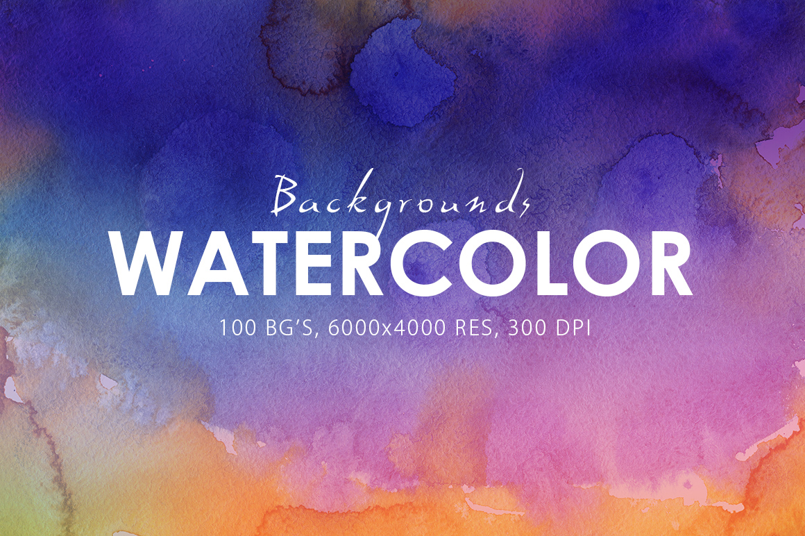 100 Watercolor Backgrounds Vol. 1