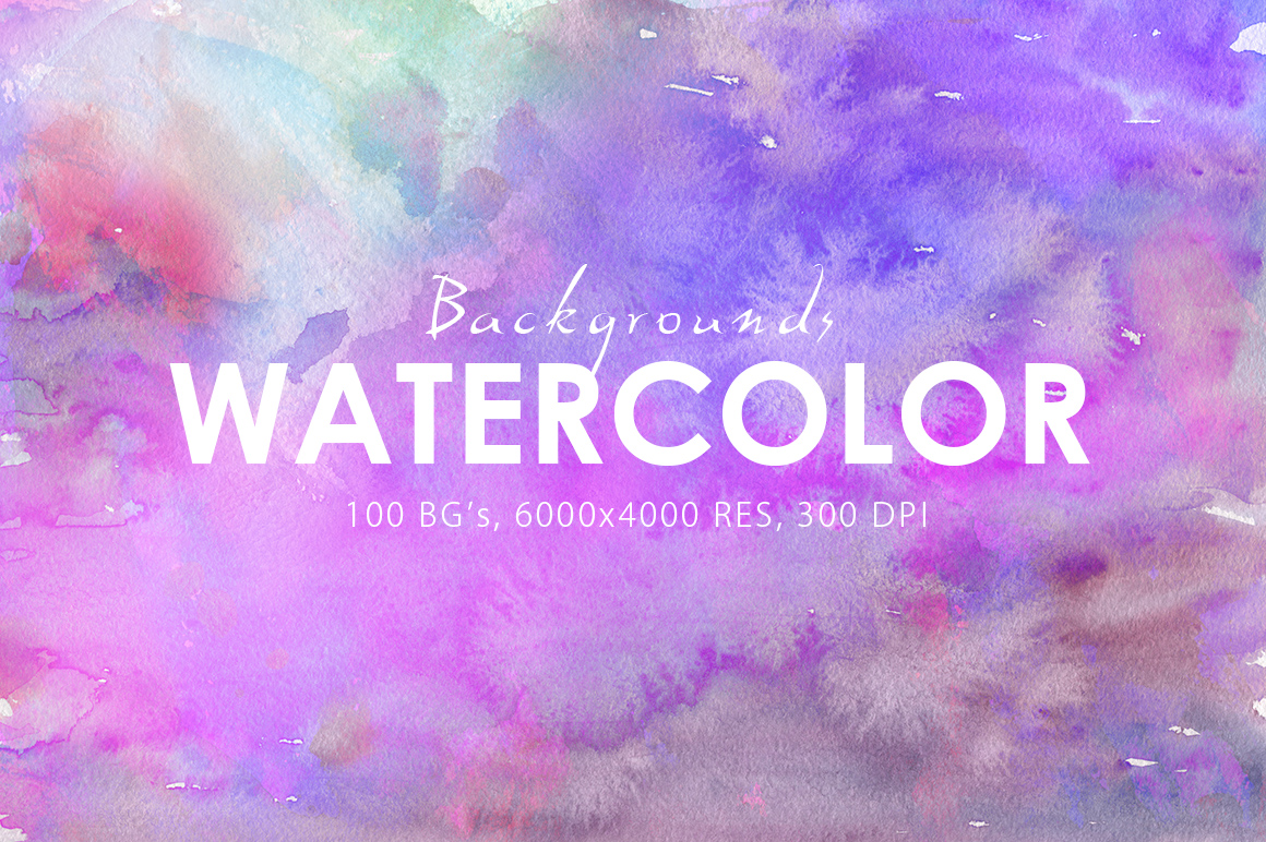 100 Watercolor Backgrounds Vol. 2