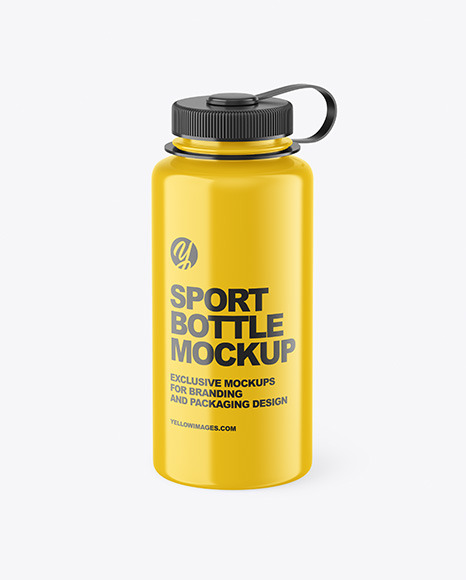 Glossy Sport Bottle Mockup