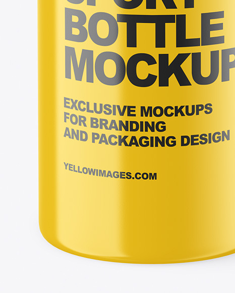 Glossy Sport Bottle Mockup