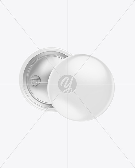 Two Glossy Button Pins Mockup