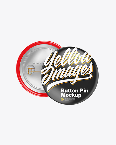 Two Glossy Button Pins Mockup