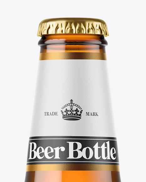 Amber Glass Beer Bottle Mockup