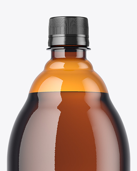 Amber Plastic Bottle Mockup