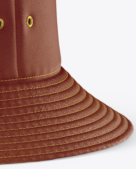 Leather Bucket Hat w/ Wide Brim Mockup