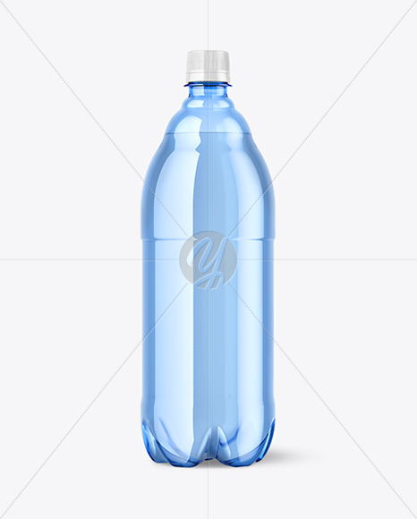 Blue Plastic Water Bottle Mockup