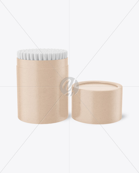 Kraft Paper Tube With Cotton Buds Mockup