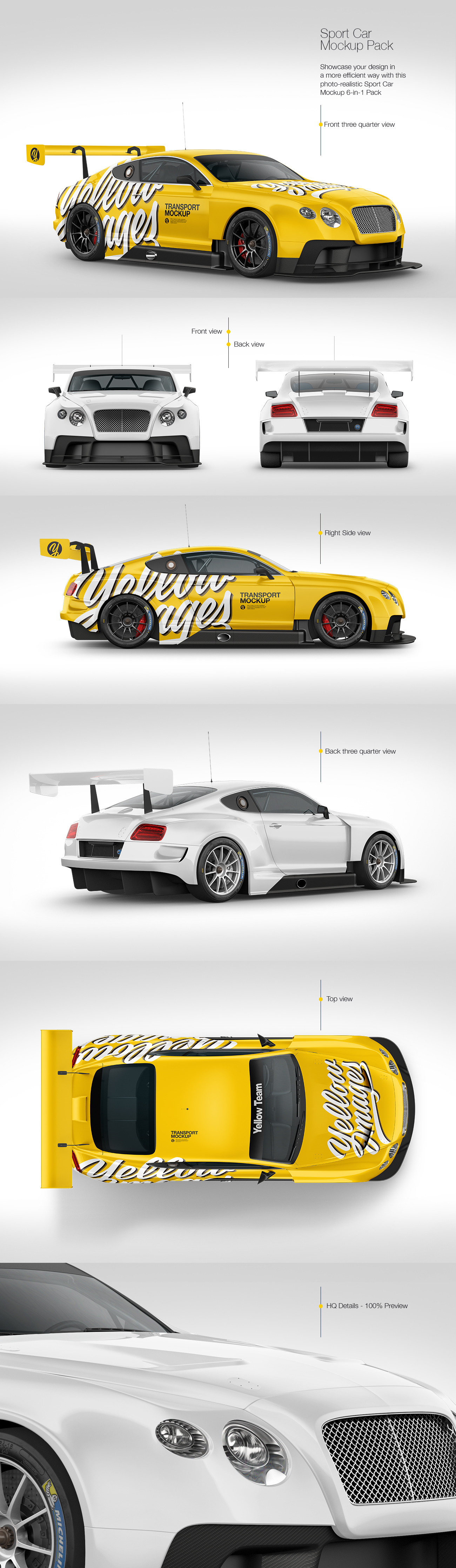 Sport Car Mockup Pack Sport Car Mockup Pack