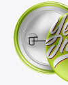 Two Metallic Button Pins Mockup