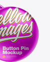 Two Metallic Button Pins Mockup