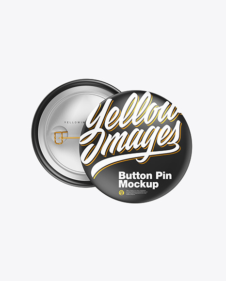 Two Matte Button Pins Mockup