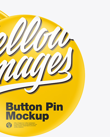 Two Matte Button Pins Mockup