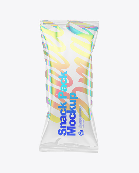 Glossy Snack Pack Mockup - Front View