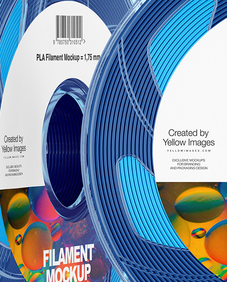 Two Transparent Filament Spool Mockup