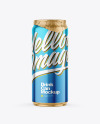 440ml Glossy Metallic Drink Can w/Foil Lid Mockup