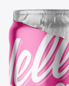 440ml Glossy Metallic Drink Can w/Foil Lid Mockup