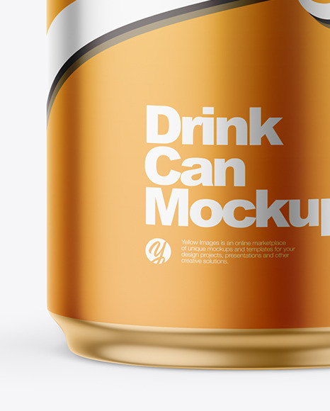 440ml Matte Metallic Drink Can w/Foil Lid Mockup