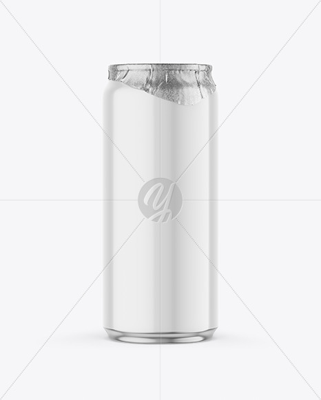 440ml Glossy Drink Can w/ Foil Lid Mockup