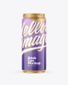 440ml Glossy Drink Can w/ Foil Lid Mockup