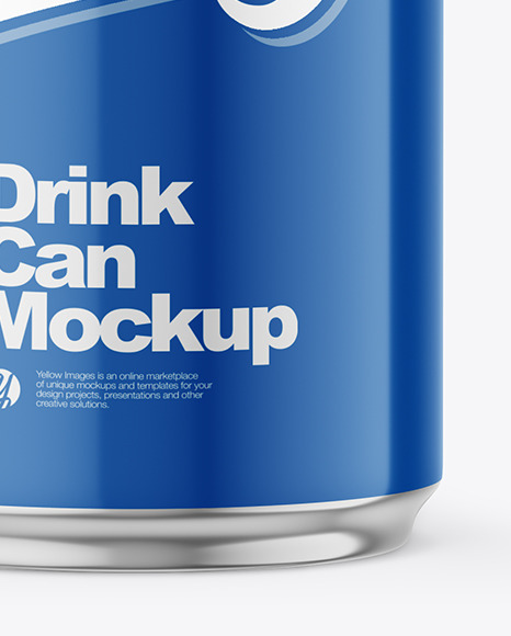 440ml Glossy Drink Can w/ Foil Lid Mockup