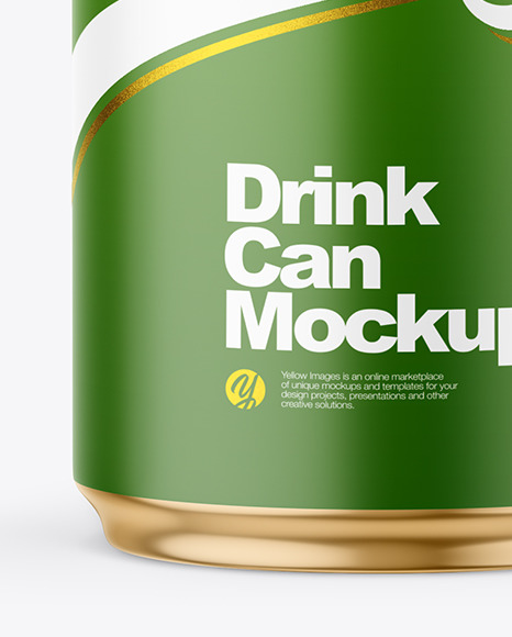 440ml Matte Drink Can w/ Foil Lid Mockup