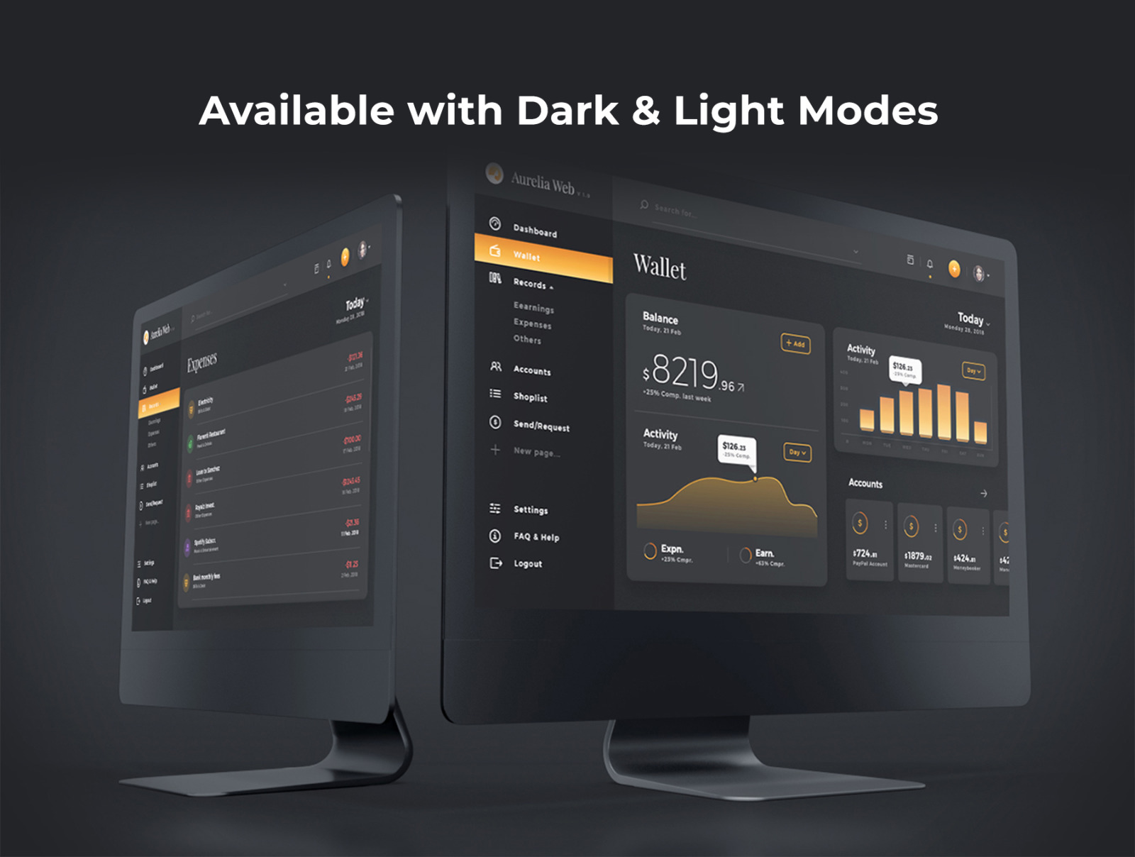 Aurelia Web - Wallet & Finance Web UI Kit Aurelia Web - Wallet & Finance Web UI Kit