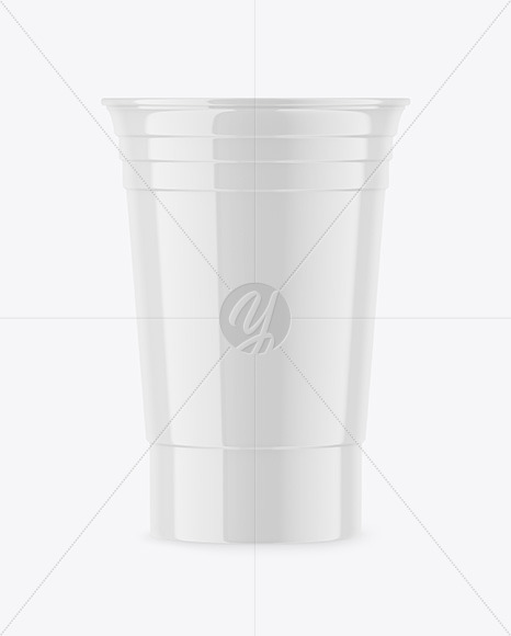 Glossy Plastic Party Cup Mockup