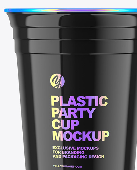 Glossy Plastic Party Cup Mockup