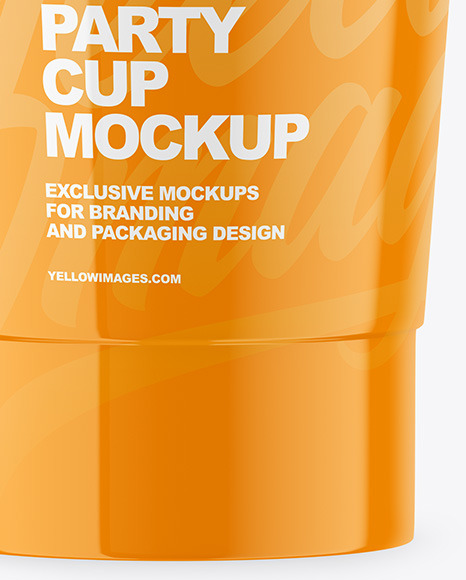 Glossy Plastic Party Cup Mockup