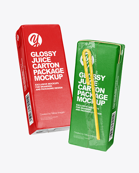 Two Glossy Juice Packages Mockup