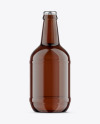 500ml Amber Glass Beer Bottle Mockup