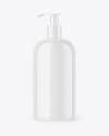 Glossy Sanitizer Bottle with Pump Mockup