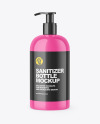 Glossy Sanitizer Bottle with Pump Mockup