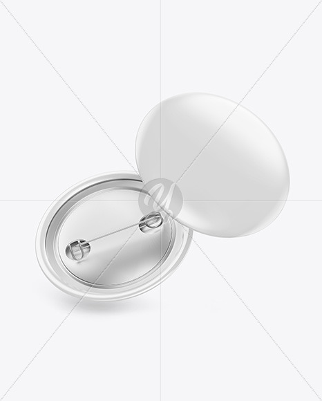 Two Glossy Button Pins Mockup