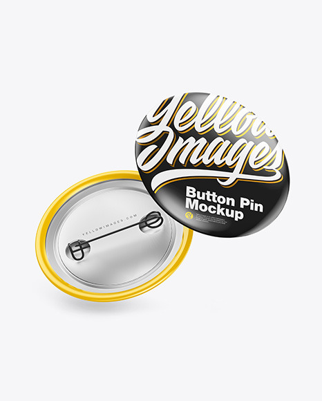 Two Glossy Button Pins Mockup