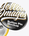 Two Glossy Button Pins Mockup