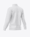 Men's Zip Sweatshirt Mockup - Back Half Side View