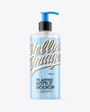 Clear Liquid Soap Bottle with Pump Mockup
