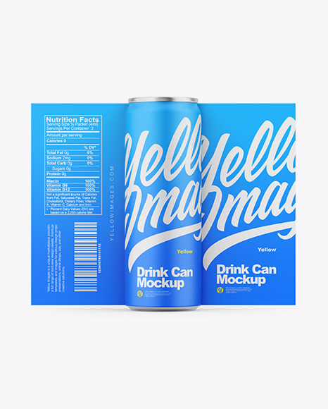 Glossy Metallic Can W/ Matte Finish Mockup