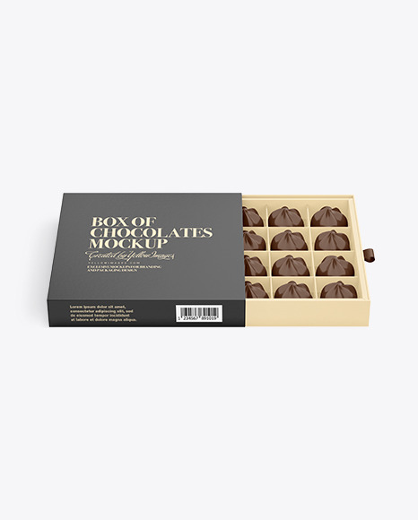 Box of Chocolate Sweets Mockup - Dessert box mockup