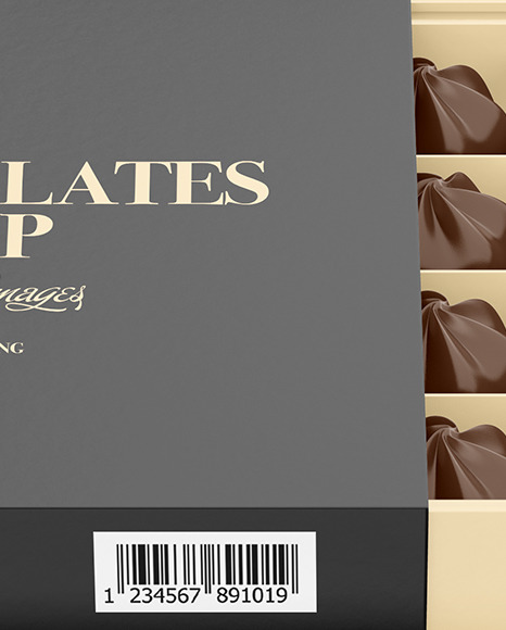 Box of Chocolate Sweets Mockup