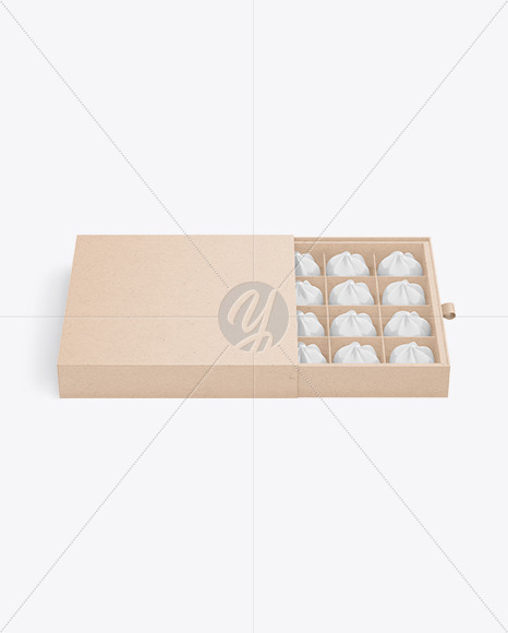 Kraft Paper Box of Chocolate Sweets Mockup
