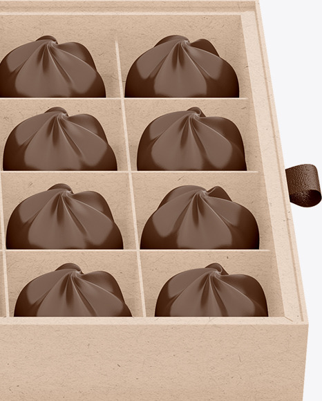 Kraft Paper Box of Chocolate Sweets Mockup