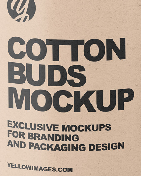 Kraft Paper Tube With Cotton Buds Mockup