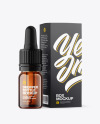 Amber Glass Dropper Bottle w/ Paper Box Mockup Amber Glass Dropper Bottle w/ Paper Box Mockup