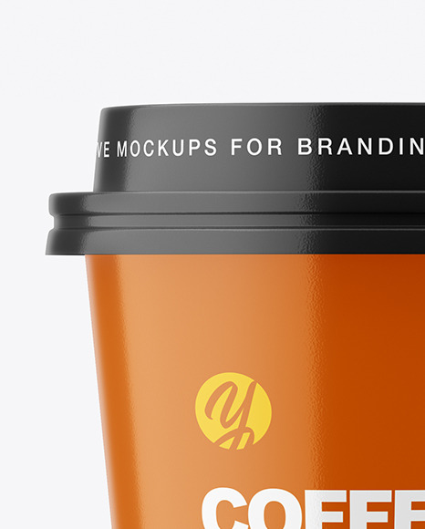 Glossy Paper Coffee Cup Mockup